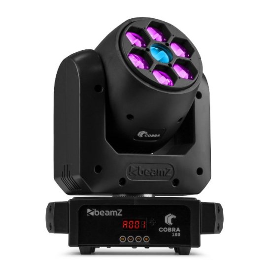Beamz cobra 160 spot 100w moving head with 6x 10w b-eye 