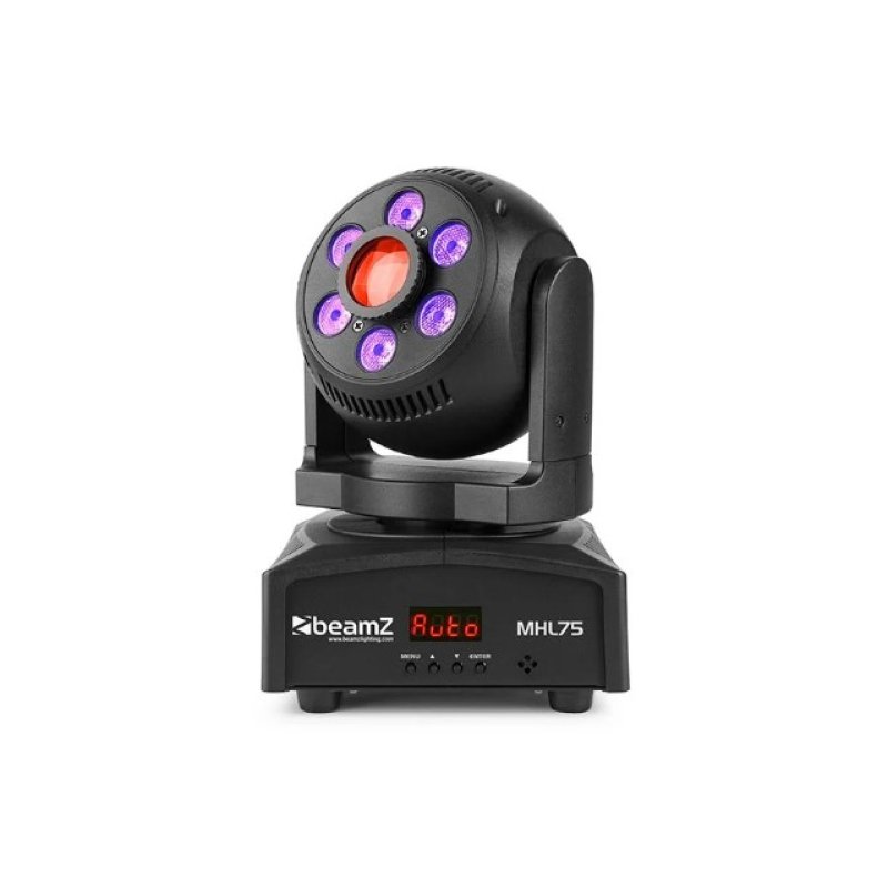 Beamz mhl-75 hybrid led moving head spot/wash 16ch rgbw leds dmx