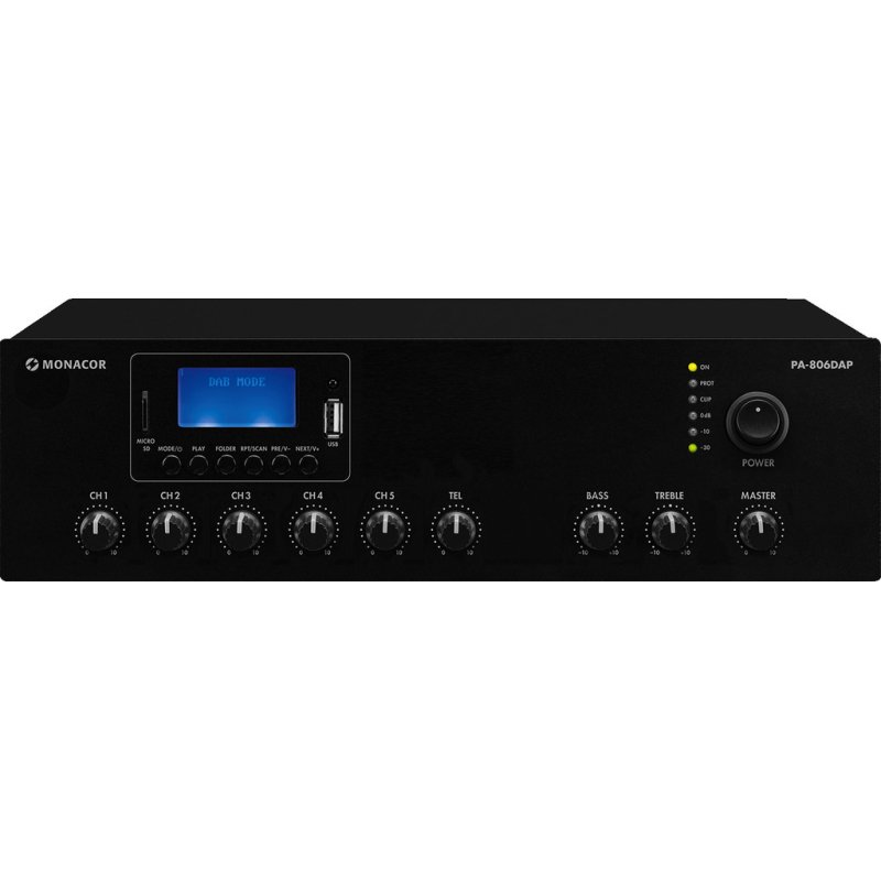 monacor PA-806DAP Mono class D PA mixing amplifier