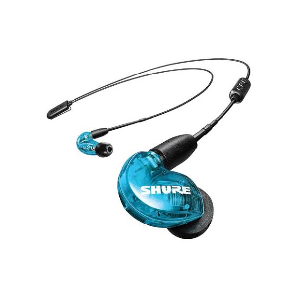 Shure se215 bt2 Wireless Sound Isolating Earbuds, Premium Audio with Deep Bass, Single Driver, Bluetooth 5, Secure In-Ear Fit - Blue