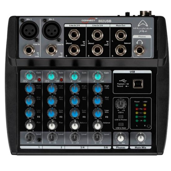 Wharfedale connect802usb mixer 2x mono